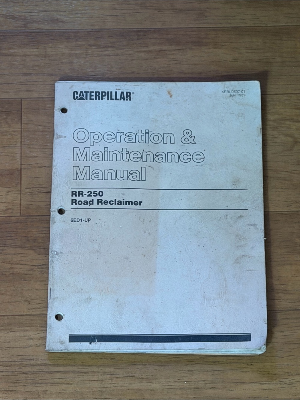 Caterpillar Operation & Maintenance Manual RR-250 Road Reclaimer CAT
